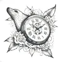 seal nature clock hands tattoo design idea