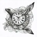seal nature clock hands tattoo design idea