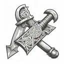 weapons with axe medium sized tattoo tattoo design idea