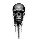 skull with fallout the game theme tattoo design idea