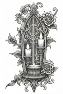 candle gothic window  tattoo design idea