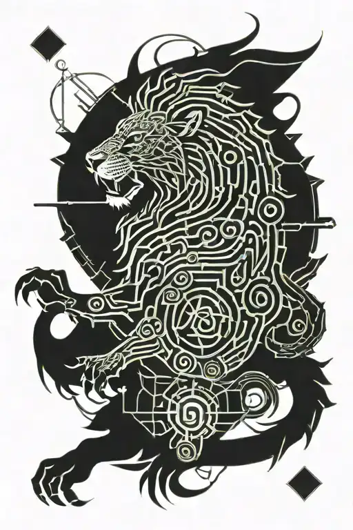 Scottish lion tattoo design idea