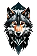 wolf looking forward tattoo design idea