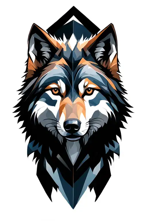 wolf looking forward tattoo design idea