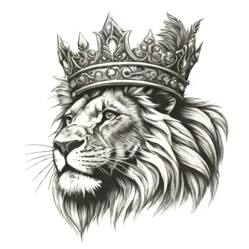 lion king crown tattoo design idea