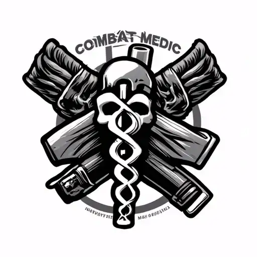 i want a tatto for 68whiskey combat medic. i want a whiskey bodel and combat medic logo incorporated into it tattoo design idea