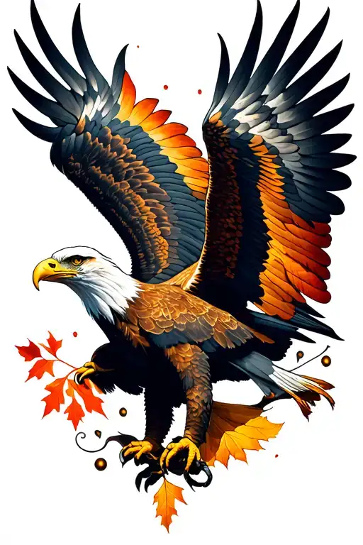 eagle trust fall tattoo design idea