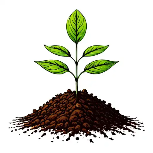a seed growing out of the ground into a plant. but the plant is slowly becoming a house tattoo design idea
