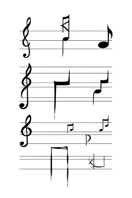 viking warrior runes forming musical notes tattoo design idea