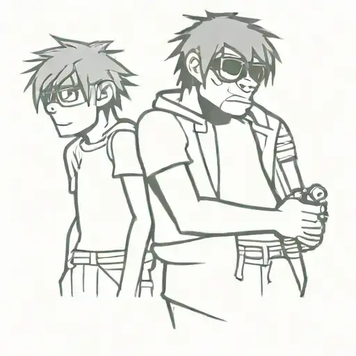 gorillaz the band tattoo design idea