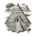 ancient pyramid tattoo design idea