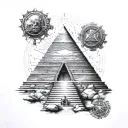 ancient pyramid tattoo design idea