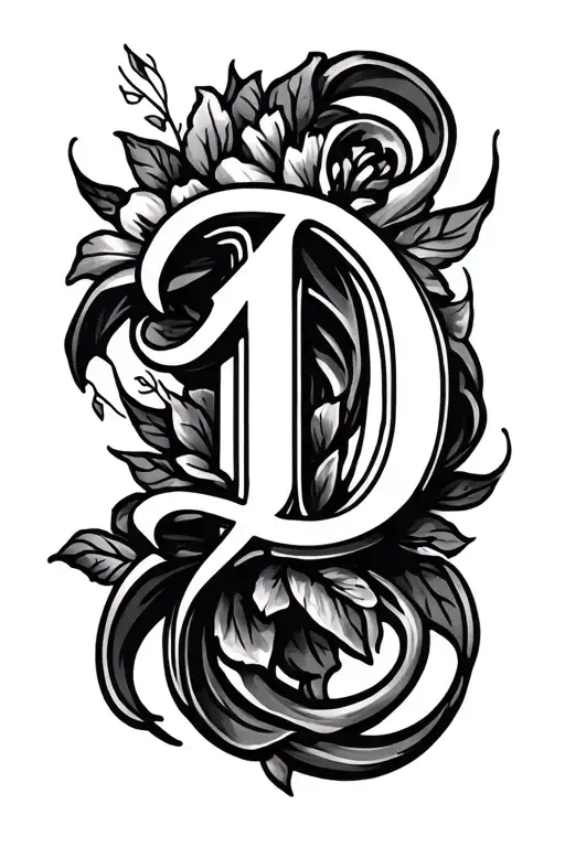Cursive D tattoo design idea