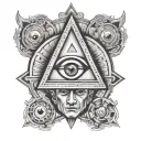 A gambler with a third eye symbolizing spiritual enlightenment tattoo design idea