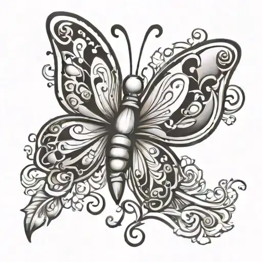 deentia and colon cancer butter fly coming tattoo design idea