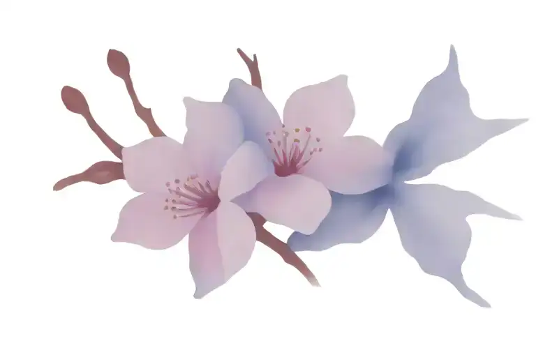 cherry blossom with breast cancer ribbon intertwined tattoo design idea