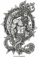 tattoo geometry poseidon tattoo design idea
