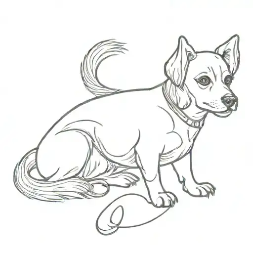 dainty, feminine,memorial dog tattoo design tattoo design idea