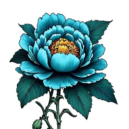 peony Japanese flowers blooming tattoo design idea