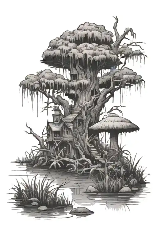 swamp Louisiana tattoo design idea