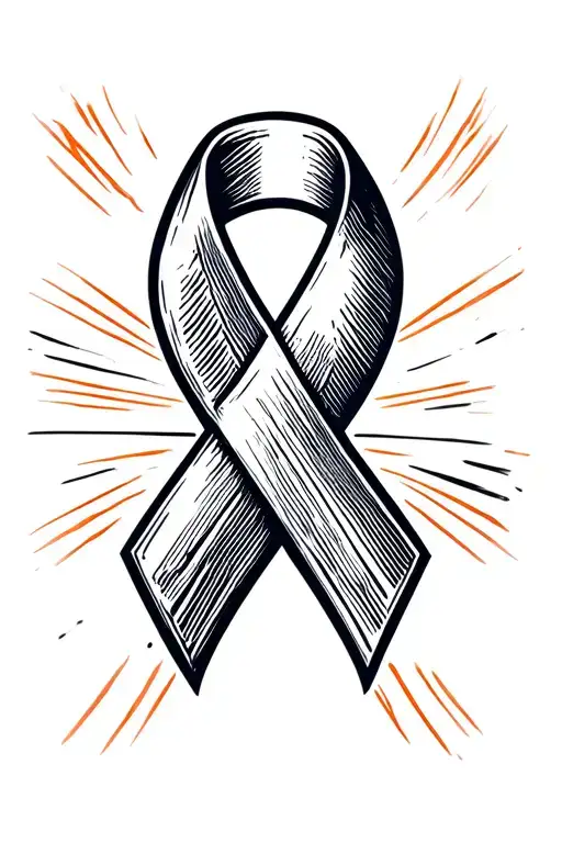 kidney cancer orange ribbon on a design representing roman strength tattoo design idea