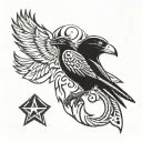 raven and fox with 67th Air Force patch  tattoo design idea