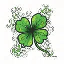 dog nose print inside four leaf clover tattoo design idea