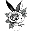 playboy bunny with rose tattoo design idea