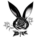 playboy bunny with rose tattoo design idea