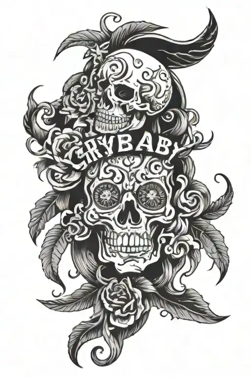 crybaby phrase tattoo design idea