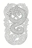 Celtic Dragon flying tattoo design idea