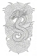 Celtic Dragon flying tattoo design idea