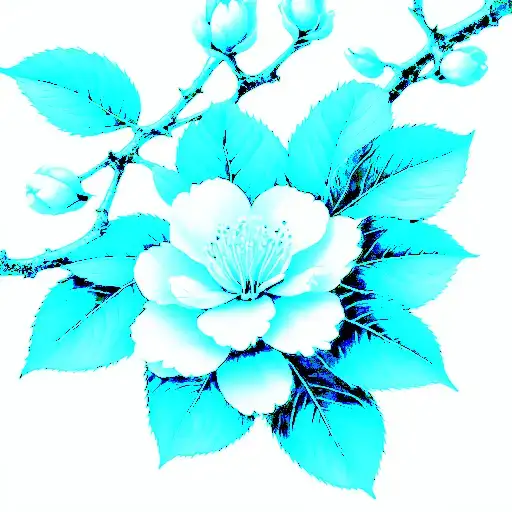 Fine Line Cherry Blossom tattoo design idea