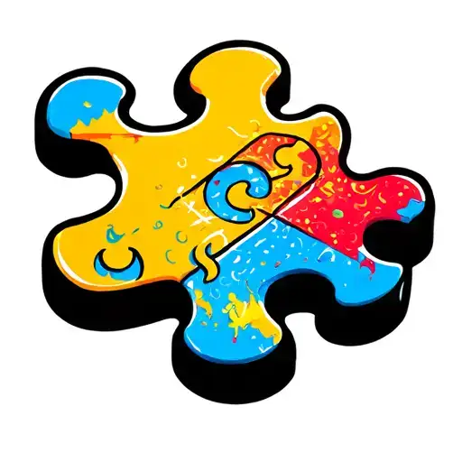 autism puzzle piece tattoo design idea