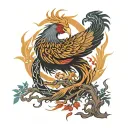 Phoenix Bird Inside A Tree Of Life tattoo design idea