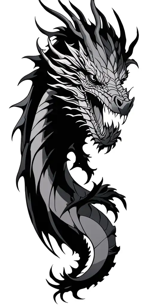 cross dragon tattoo design idea