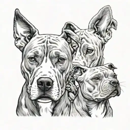 dog memorial tattoo duchess and gunner pitbulls tattoo design idea