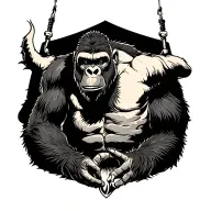 king kong hanging tattoo design idea