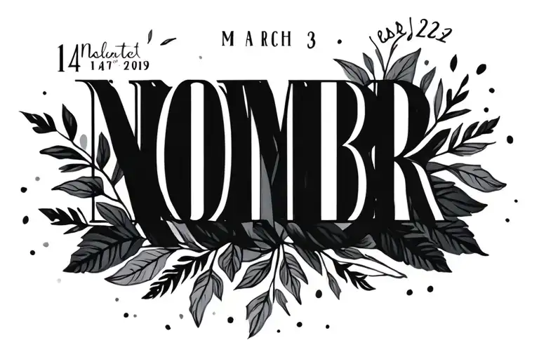 kids birthdates in Roman numerals November 14, 2019, march 3, 2022, March 28, 2024, all dates same size, simple design. tattoo design idea