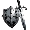 crusader shield and sword tattoo design idea