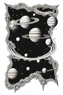 Astronomical Solar System tattoo design idea