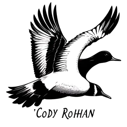"Cody Rohan " waterfowl flying towards tattoo design idea