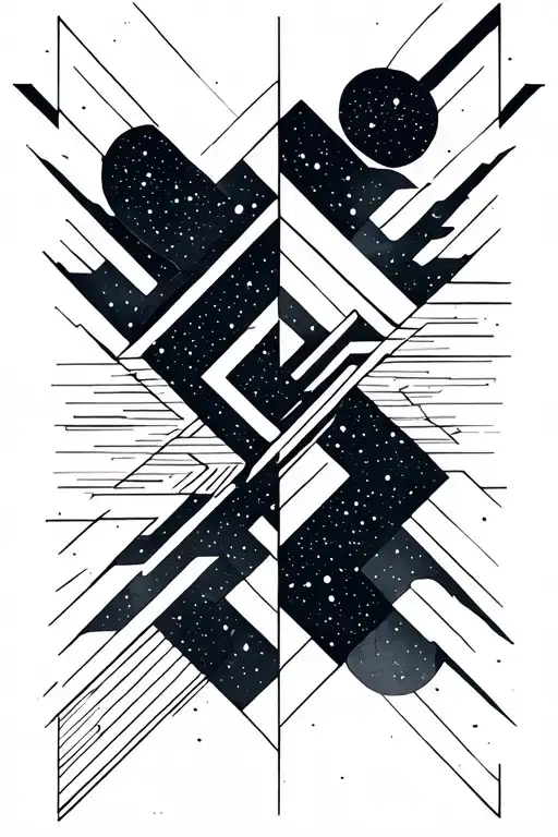 Lambda on a cosmic background tattoo design idea