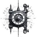 time machine schematic drawing tattoo design idea