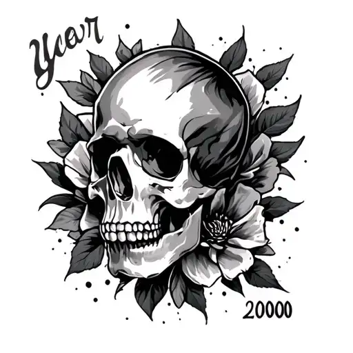 year "2000" tattoo design idea