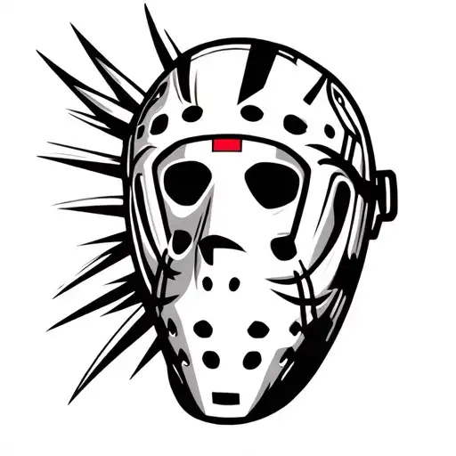 Old School Hockey Goalie Mask tattoo design idea