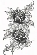 rose and fire tattoo design idea
