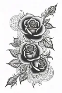 rose and fire tattoo design idea
