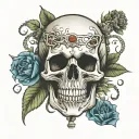intensive care unit skull tattoo design idea