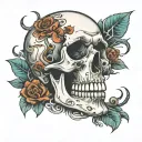 intensive care unit skull tattoo design idea